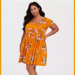 Torrid Challis Skater Floral Dress